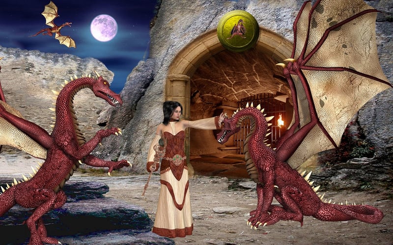 Dragons in Cave